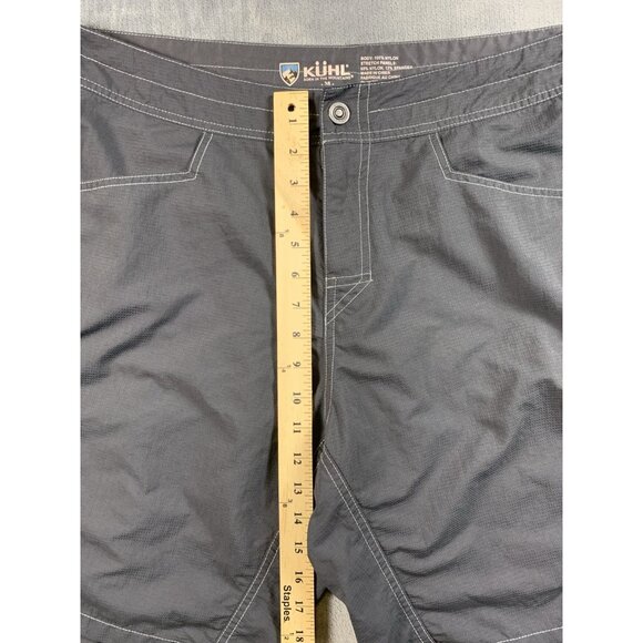 Kuhl Board Shorts Men Sz 36 Black Gray Pockets Hybrid Fishing Outdoor Swim Surf - Picture 9 of 9